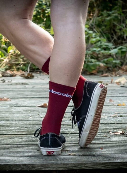 Burgundy Cycling Socks - Mens