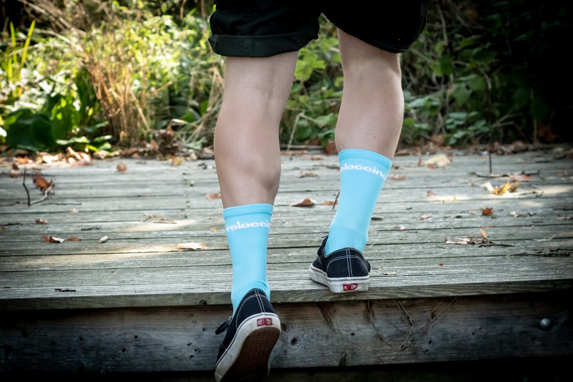 Light Blue cycling socks - Mens