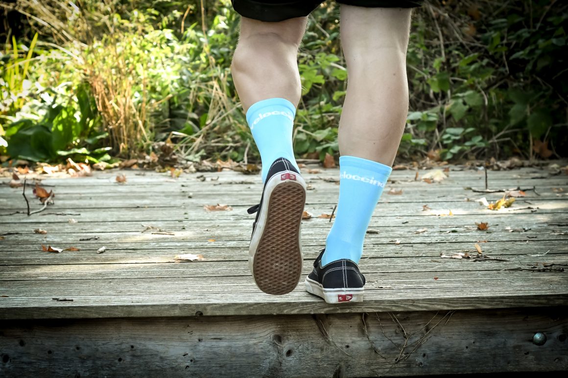 Light Blue cycling socks - Mens