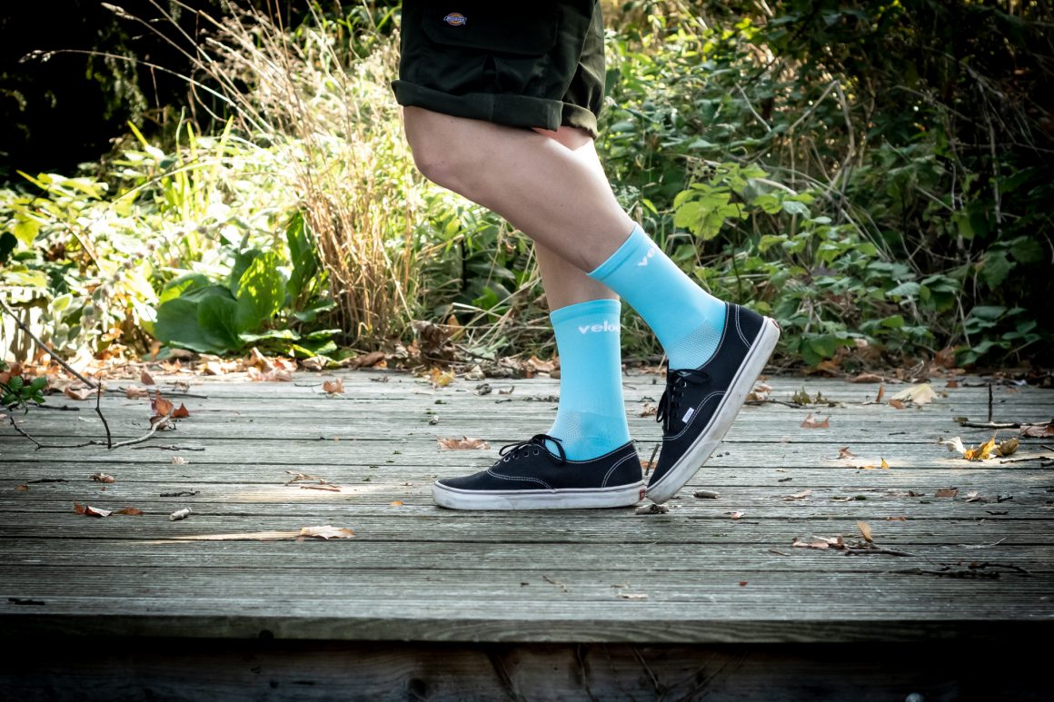 Light Blue cycling socks - Mens